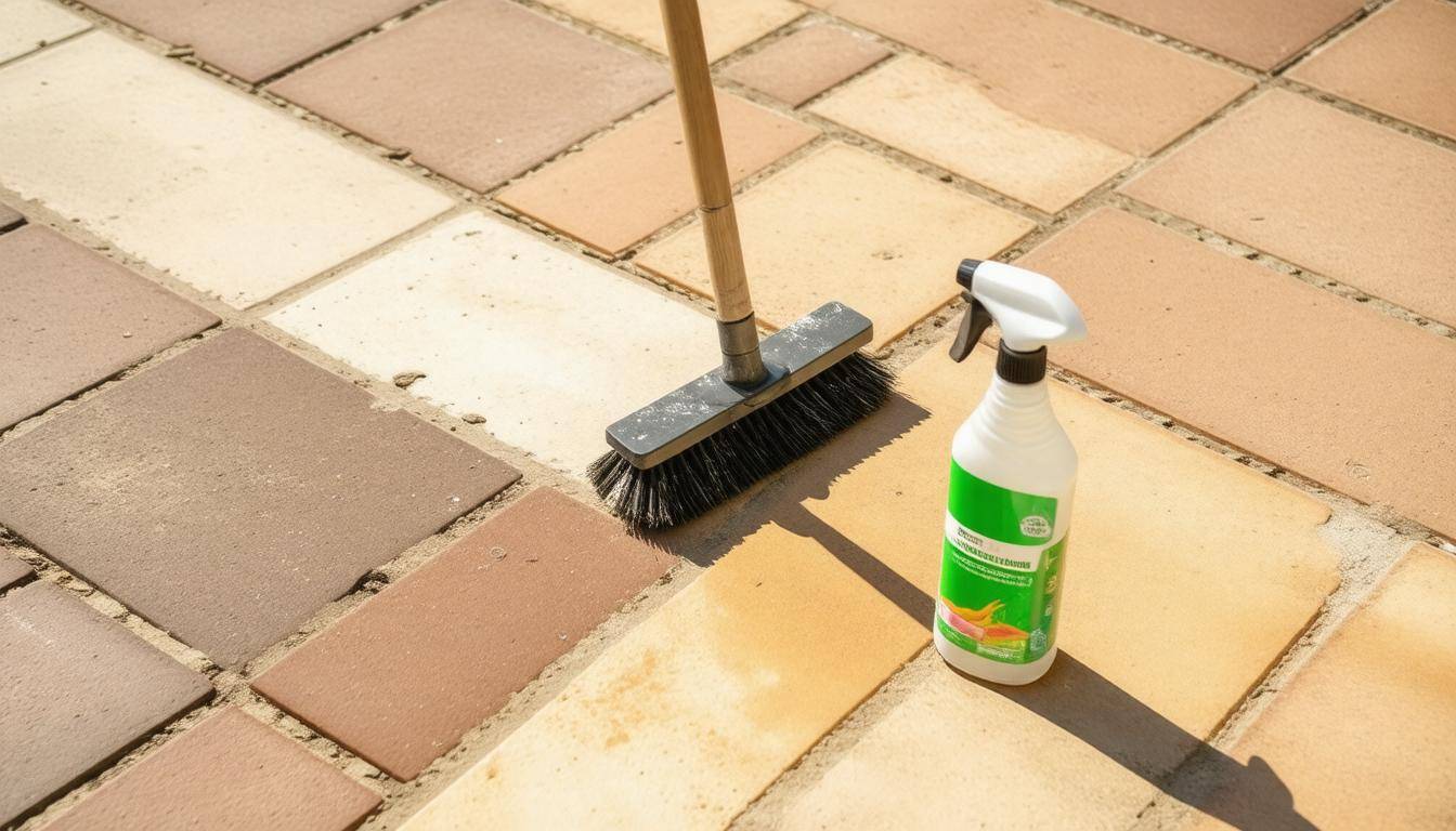 Cleaning patio pavers