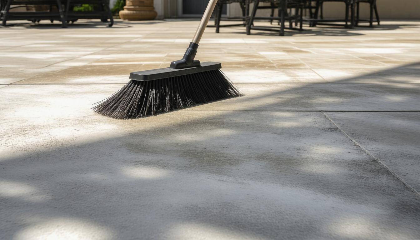 Sealed concrete patio