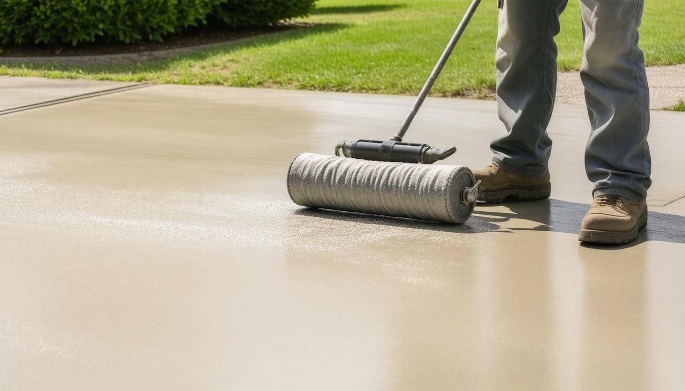Sealing concrete driveway